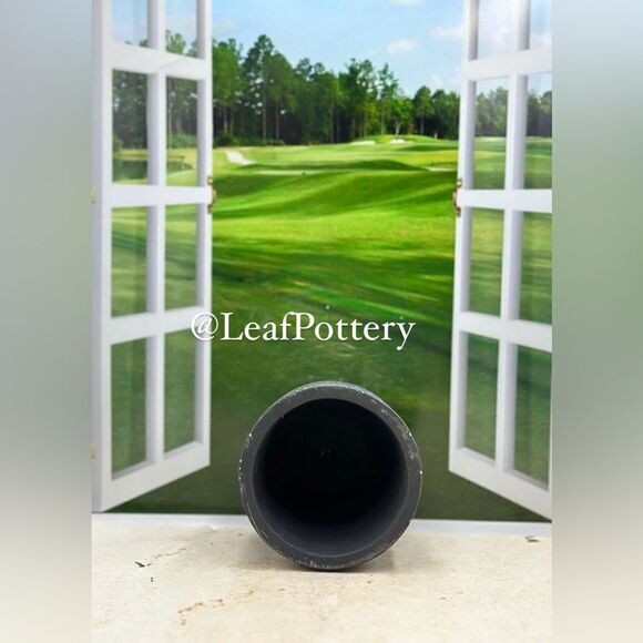 Sebastian Gray/White Concrete Planter Pot with Saucer Attached - Picture 7 of 9